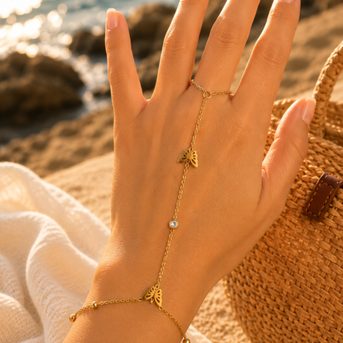 Golden Butterfly Hand Chain