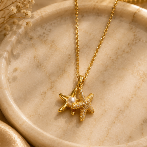Ocean Pearl Star Necklace
