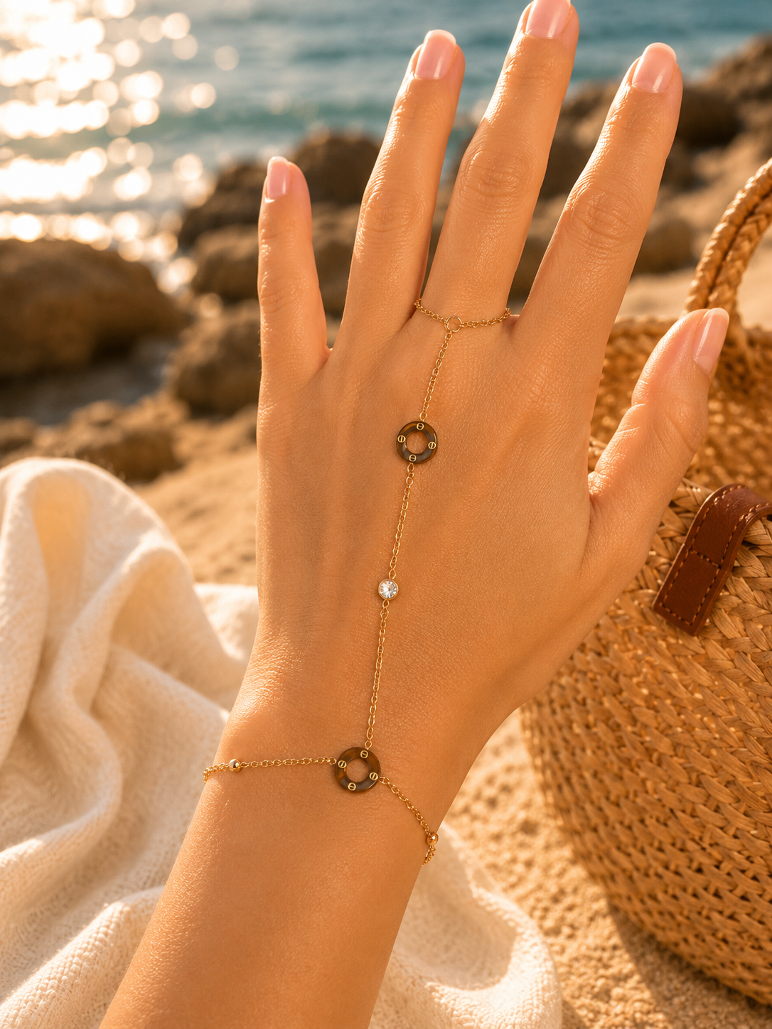 Golden Eclipse Hand Chain