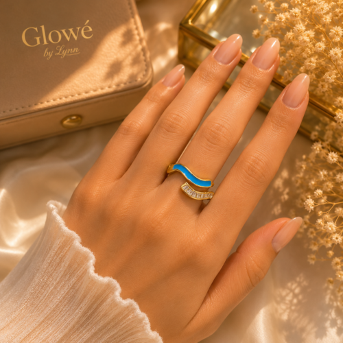 Azure Wave Crystal Ring