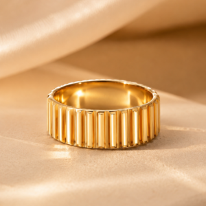 Ribbed Gold Band Ring — Brazilian Gold Plated